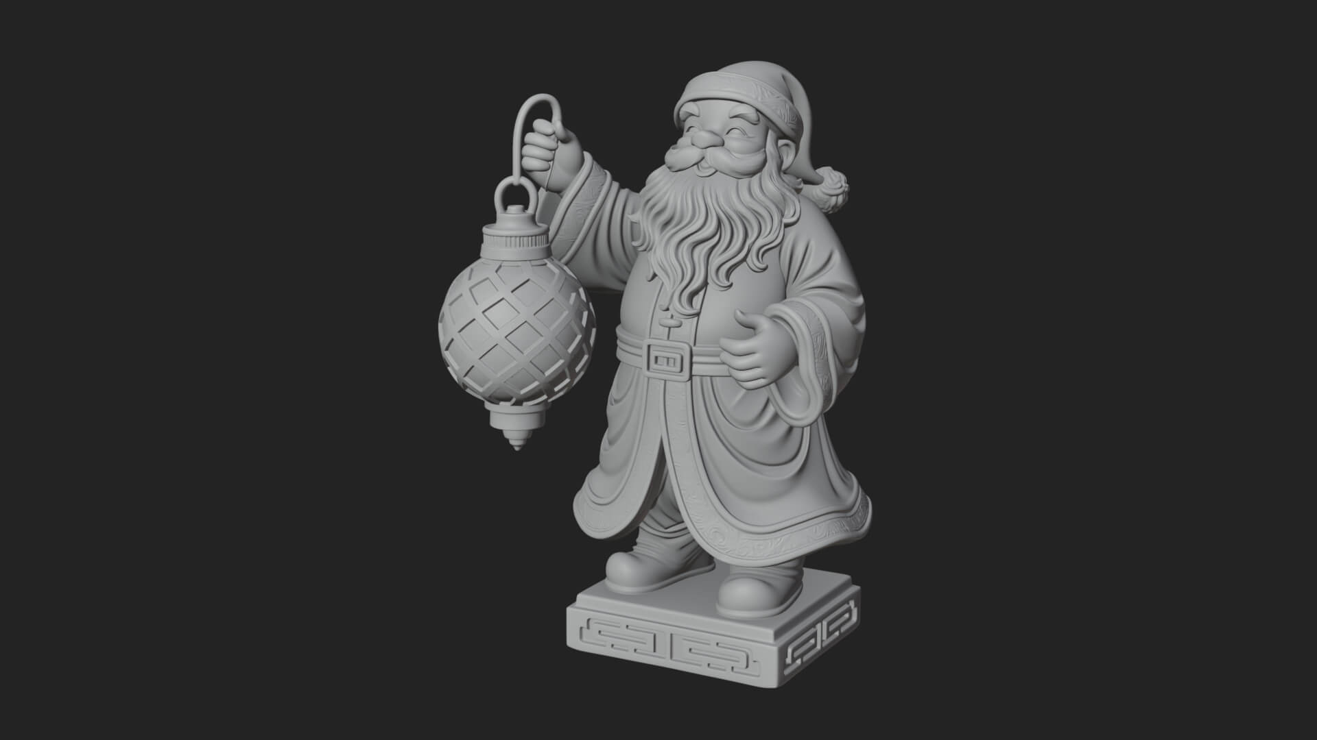 Robed Father Christmas Statue Design 3 3D Print Model 3D Model