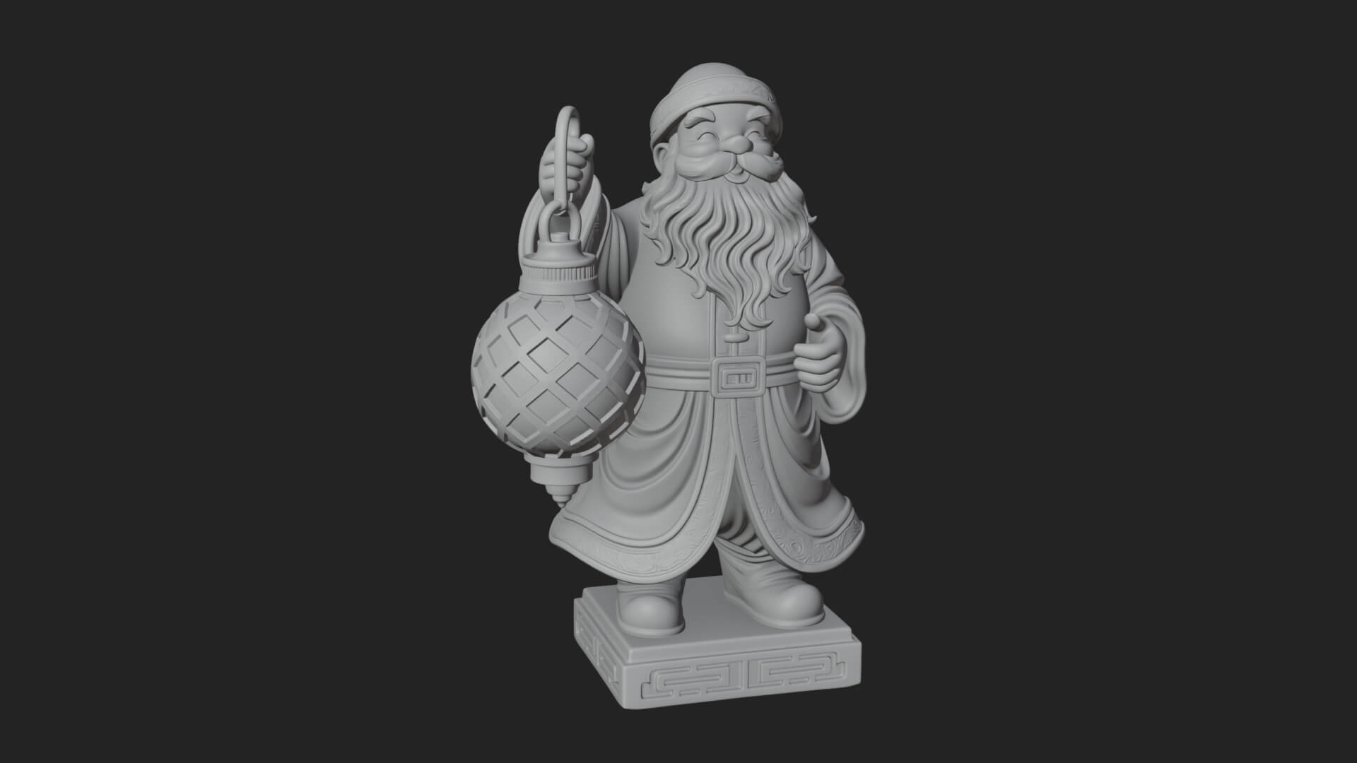 Robed Father Christmas Statue Design 3 3D Print Model 3D Model