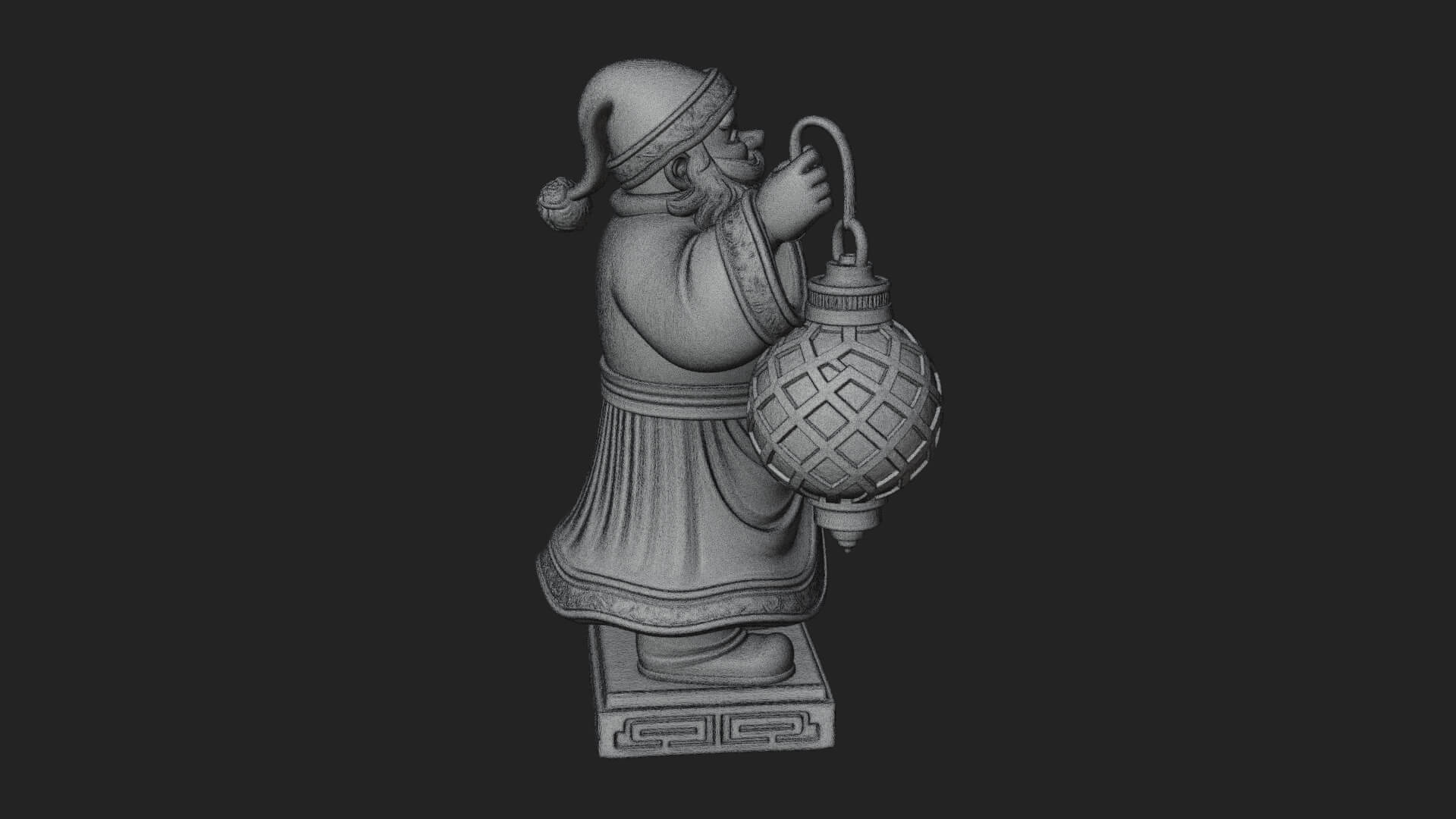 Robed Father Christmas Statue Design 3 3D Print Model 3D Model
