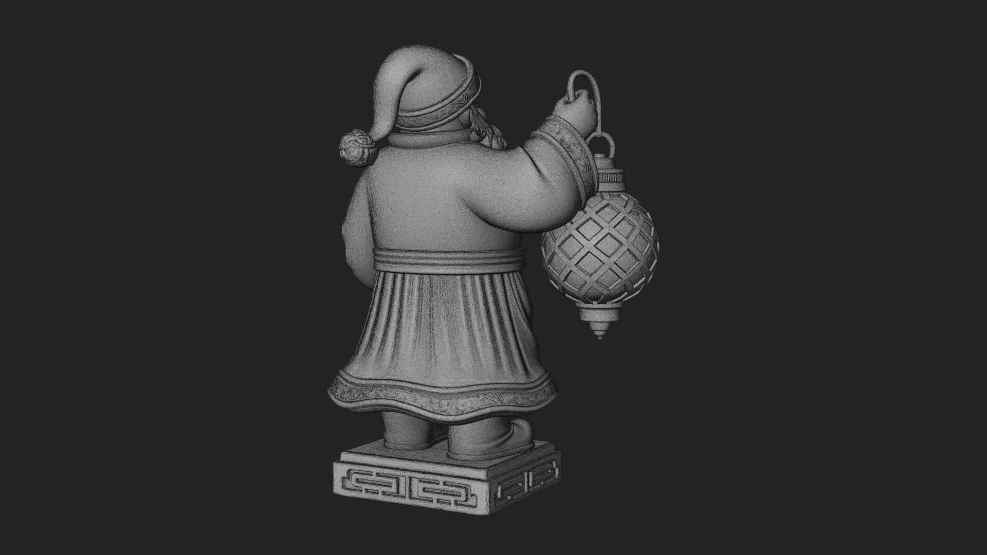 Robed Father Christmas Statue Design 3 3D Print Model 3D Model