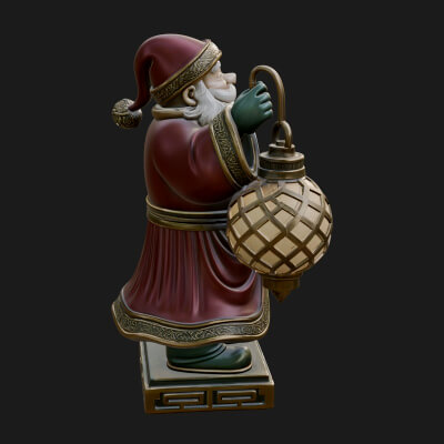 Robed Father Christmas Statue Design 3 3D Print Model