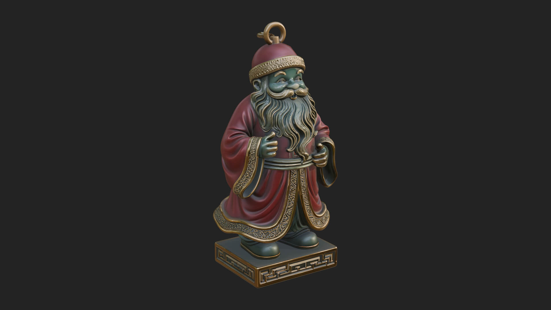 Robed Father Christmas Statue Design 4 3D Print Model 3D Model