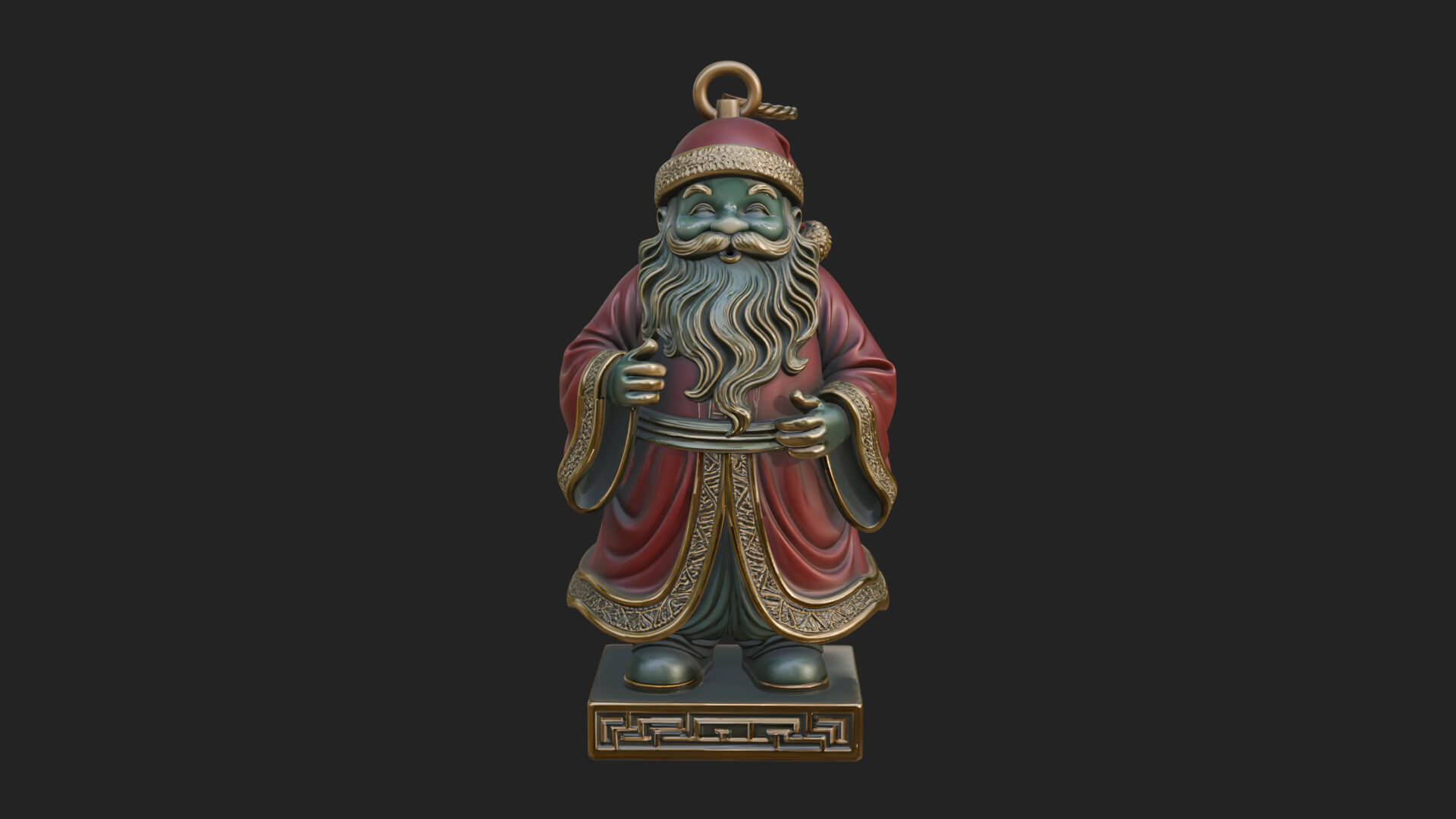 Robed Father Christmas Statue Design 4 3D Print Model 3D Model