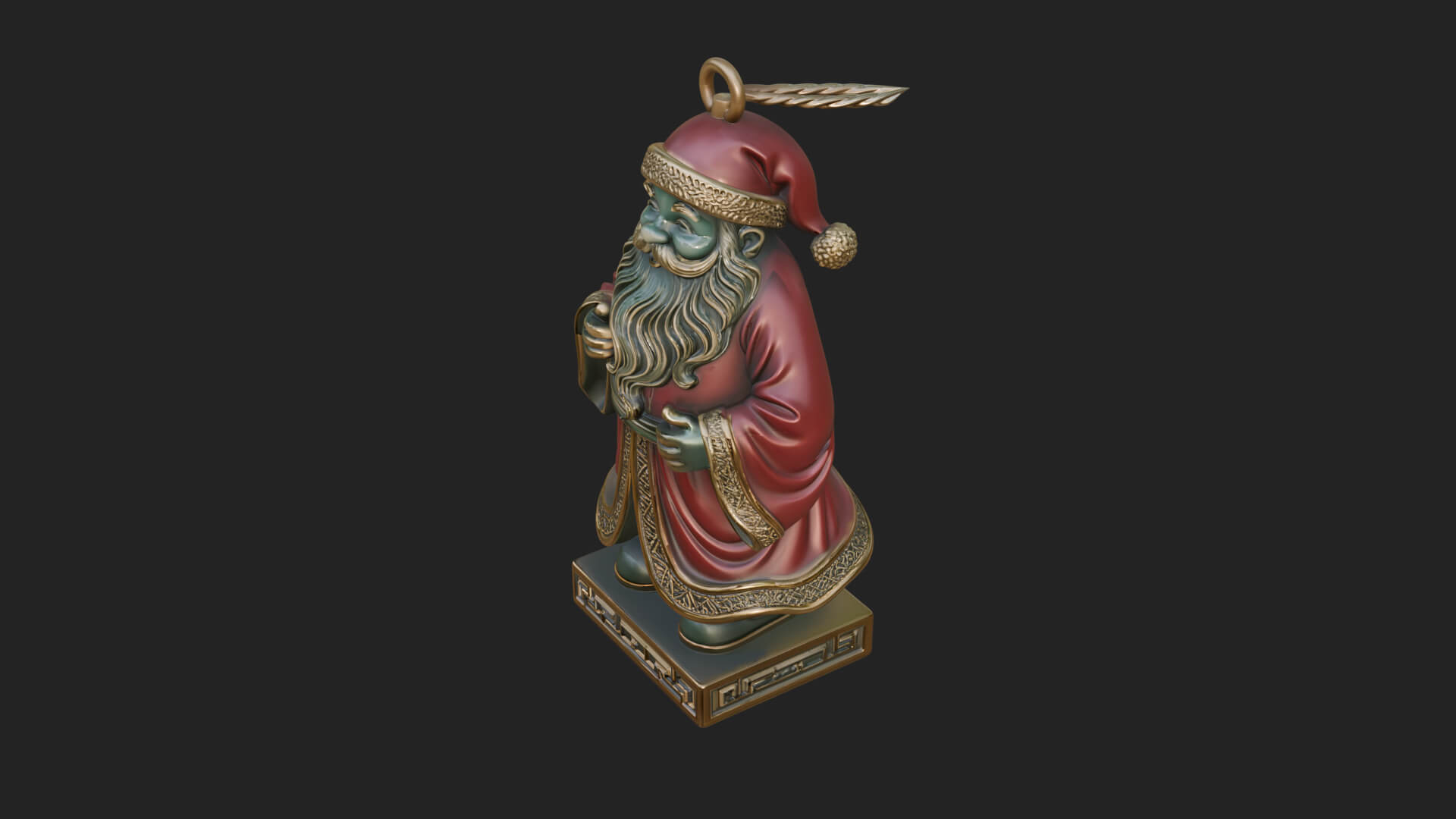 Robed Father Christmas Statue Design 4 3D Print Model 3D Model