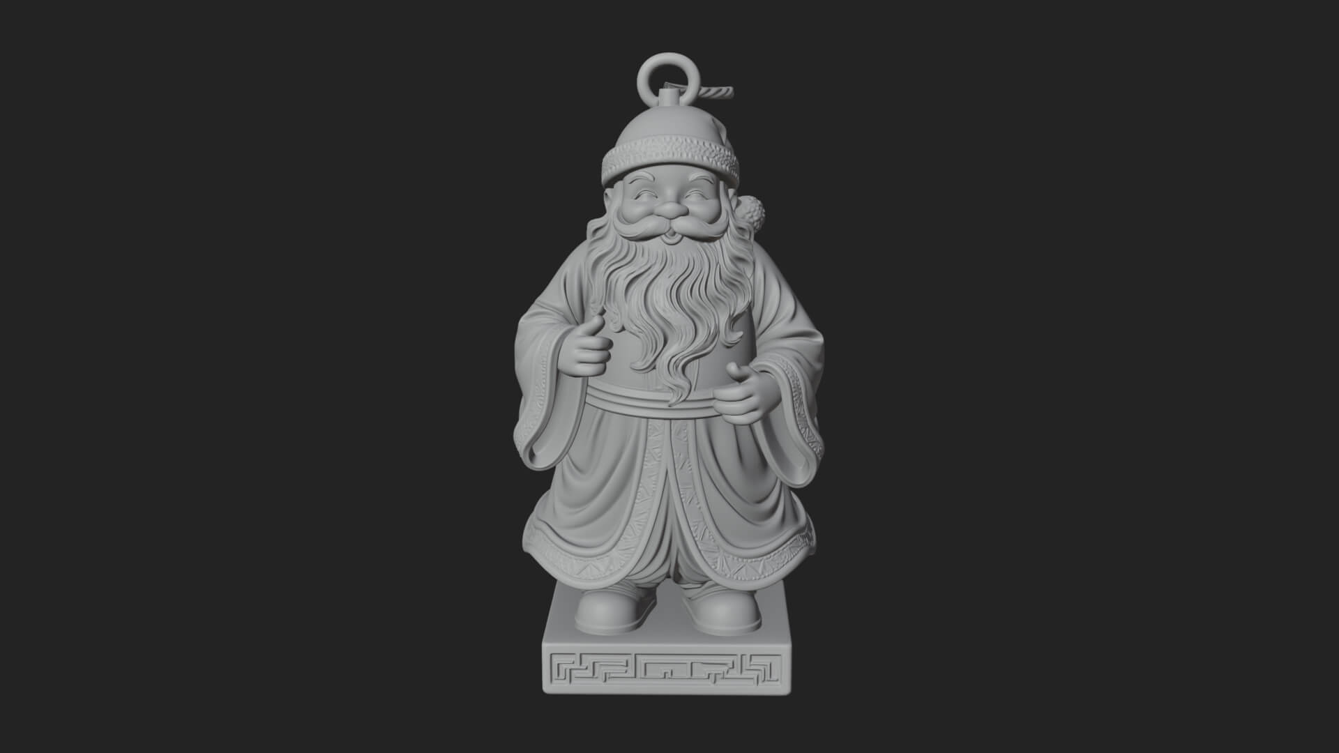 Robed Father Christmas Statue Design 4 3D Print Model 3D Model