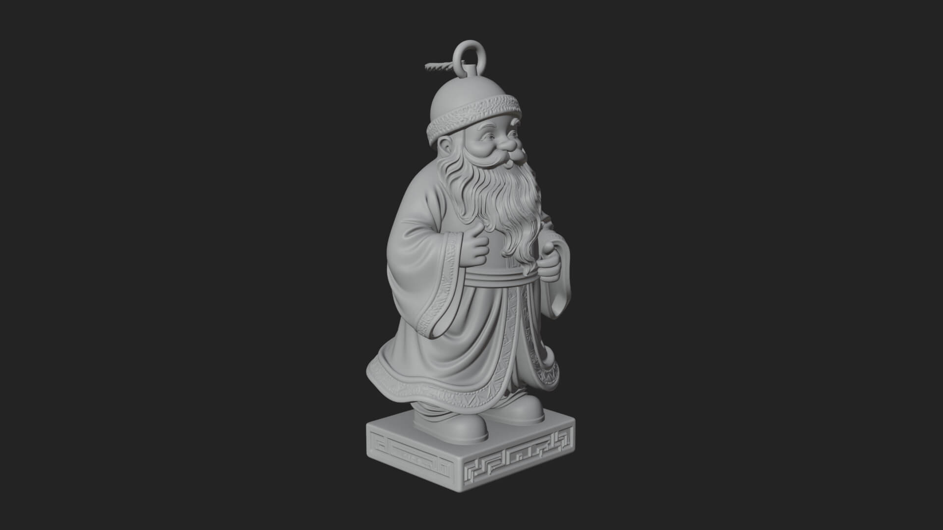Robed Father Christmas Statue Design 4 3D Print Model 3D Model