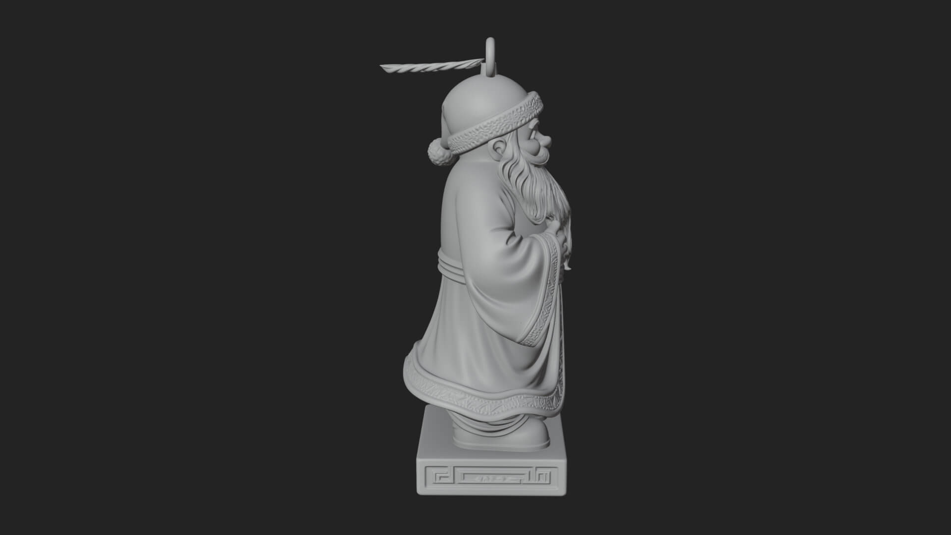 Robed Father Christmas Statue Design 4 3D Print Model 3D Model