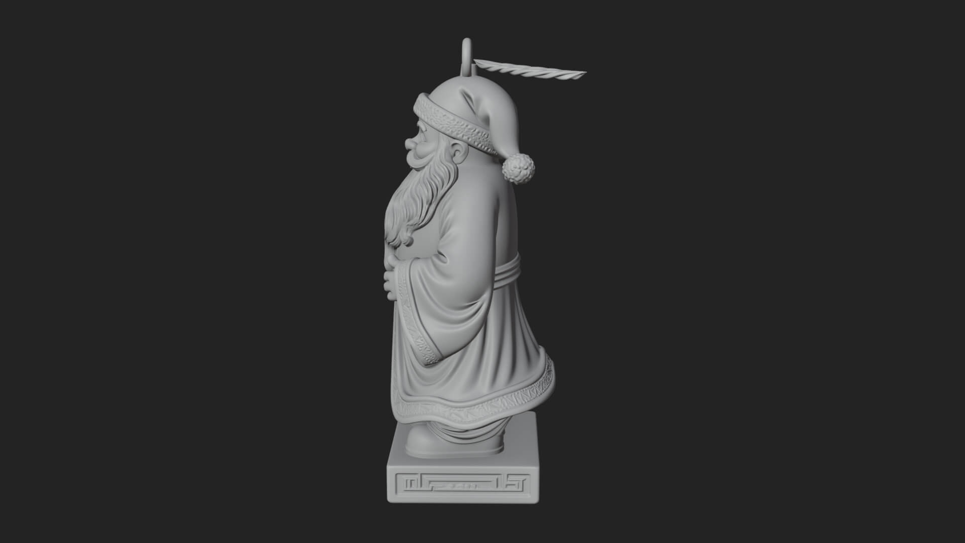 Robed Father Christmas Statue Design 4 3D Print Model 3D Model