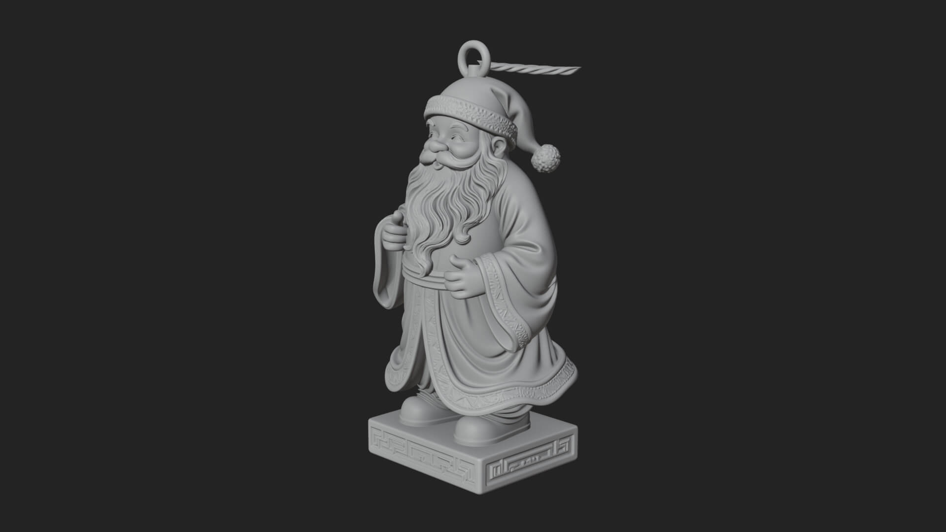 Robed Father Christmas Statue Design 4 3D Print Model 3D Model