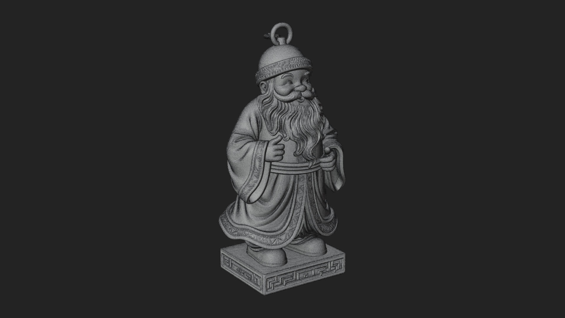 Robed Father Christmas Statue Design 4 3D Print Model 3D Model