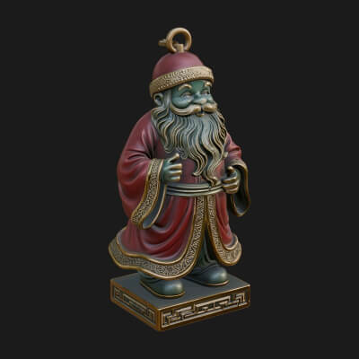 Robed Father Christmas Statue Design 4 3D Print Model