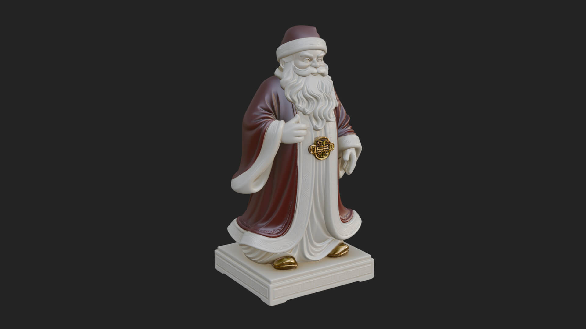 Robed Father Christmas Statue Design 5 3D Print Model 3D Model