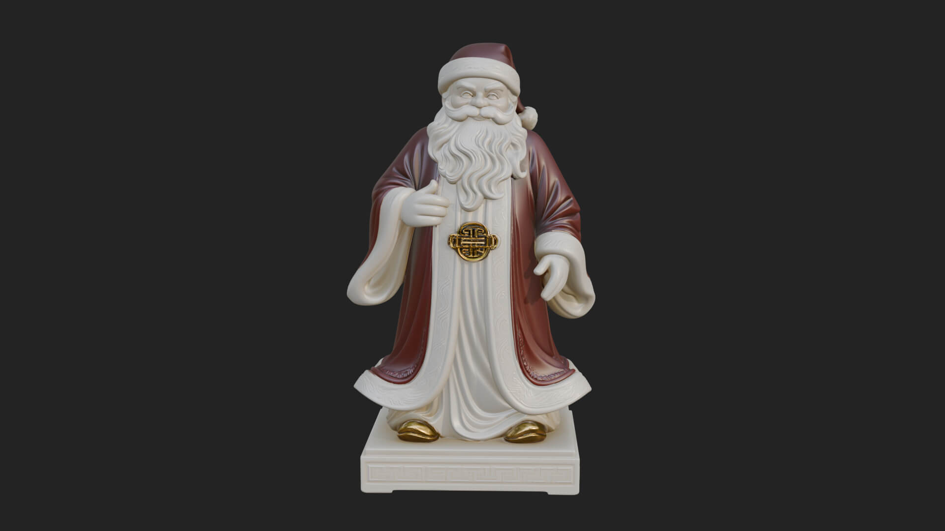 Robed Father Christmas Statue Design 5 3D Print Model 3D Model