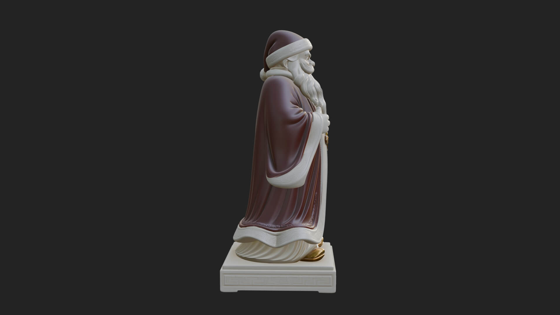 Robed Father Christmas Statue Design 5 3D Print Model 3D Model