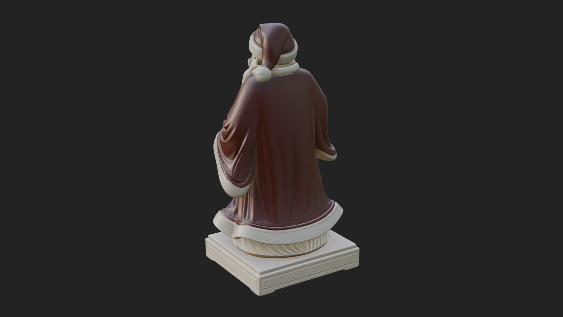 Robed Father Christmas Statue Design 5 3D Print Model 3D Model