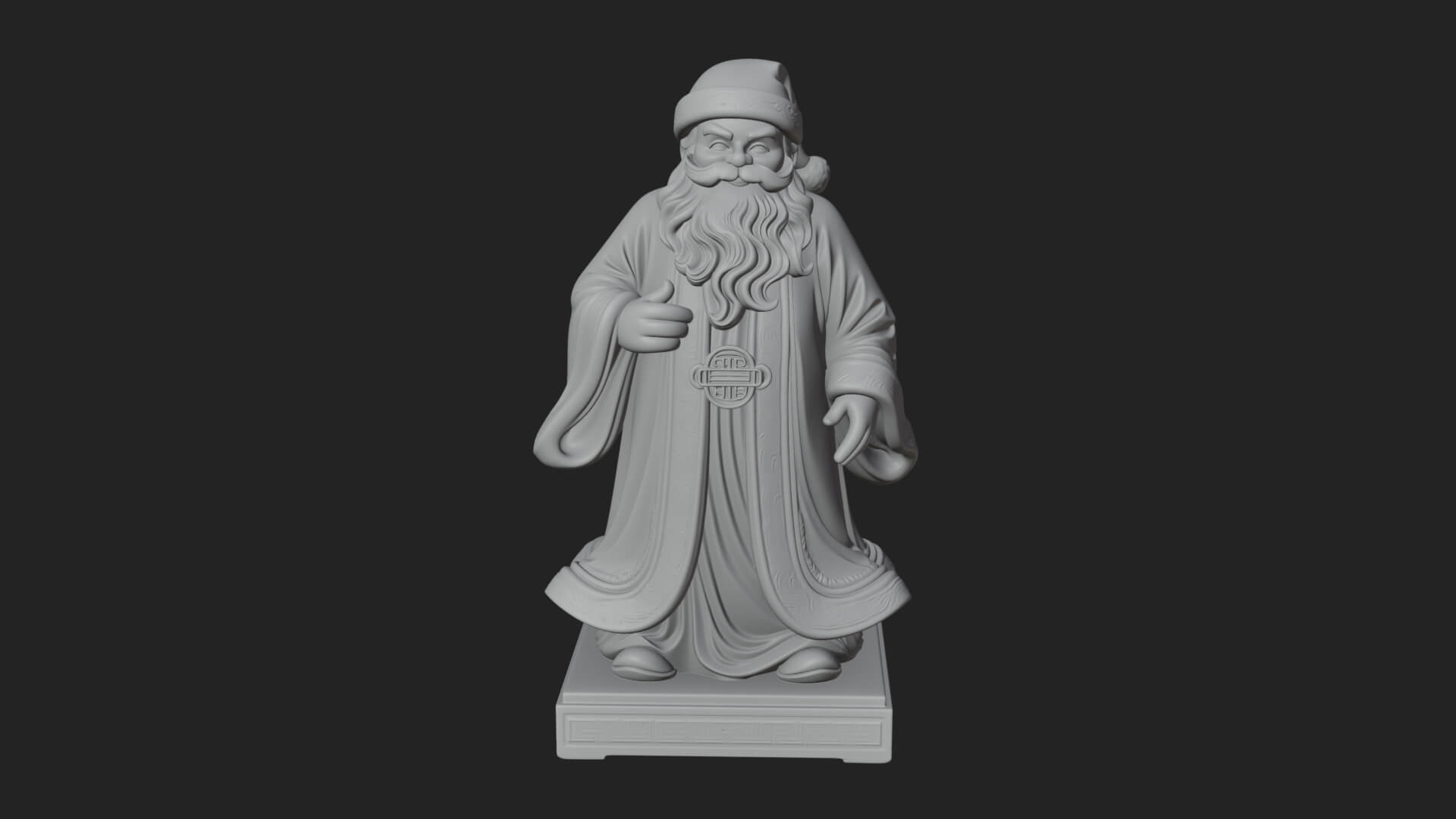 Robed Father Christmas Statue Design 5 3D Print Model 3D Model