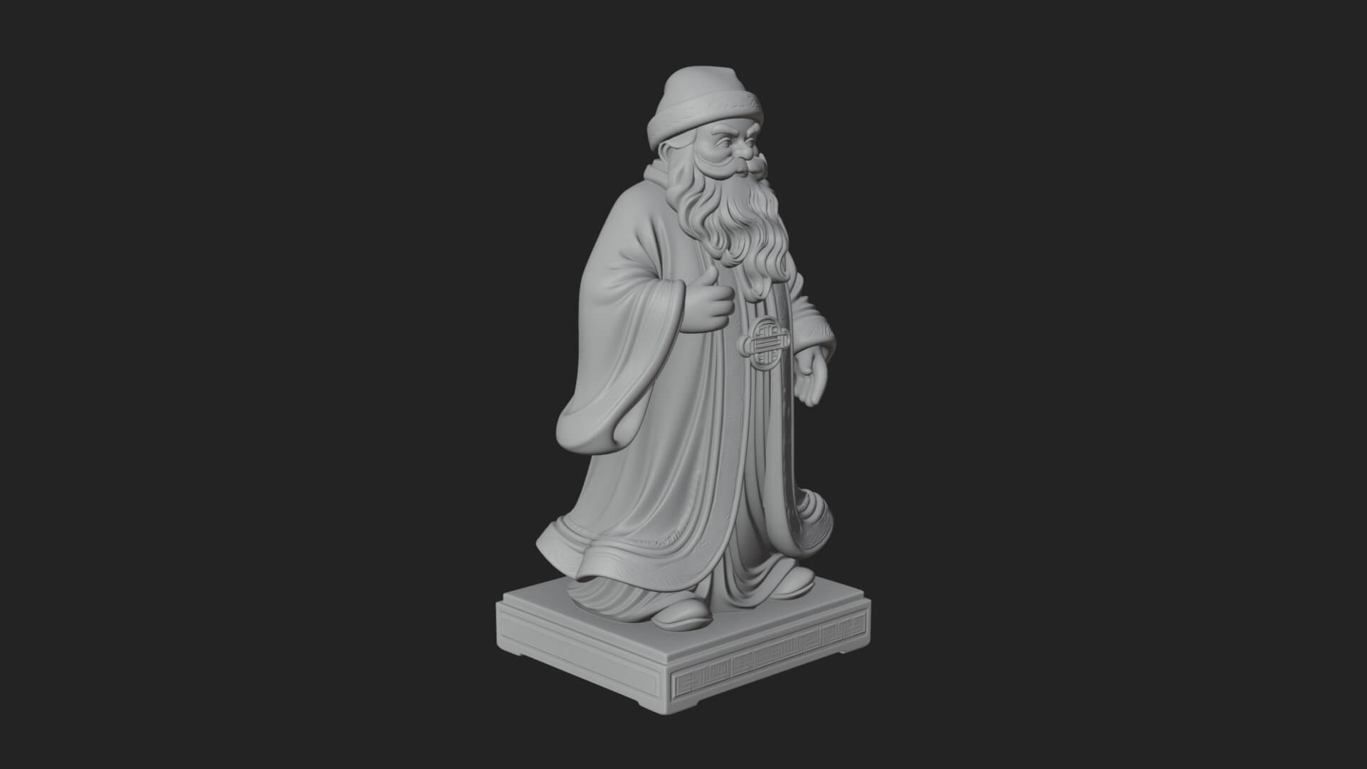 Robed Father Christmas Statue Design 5 3D Print Model 3D Model