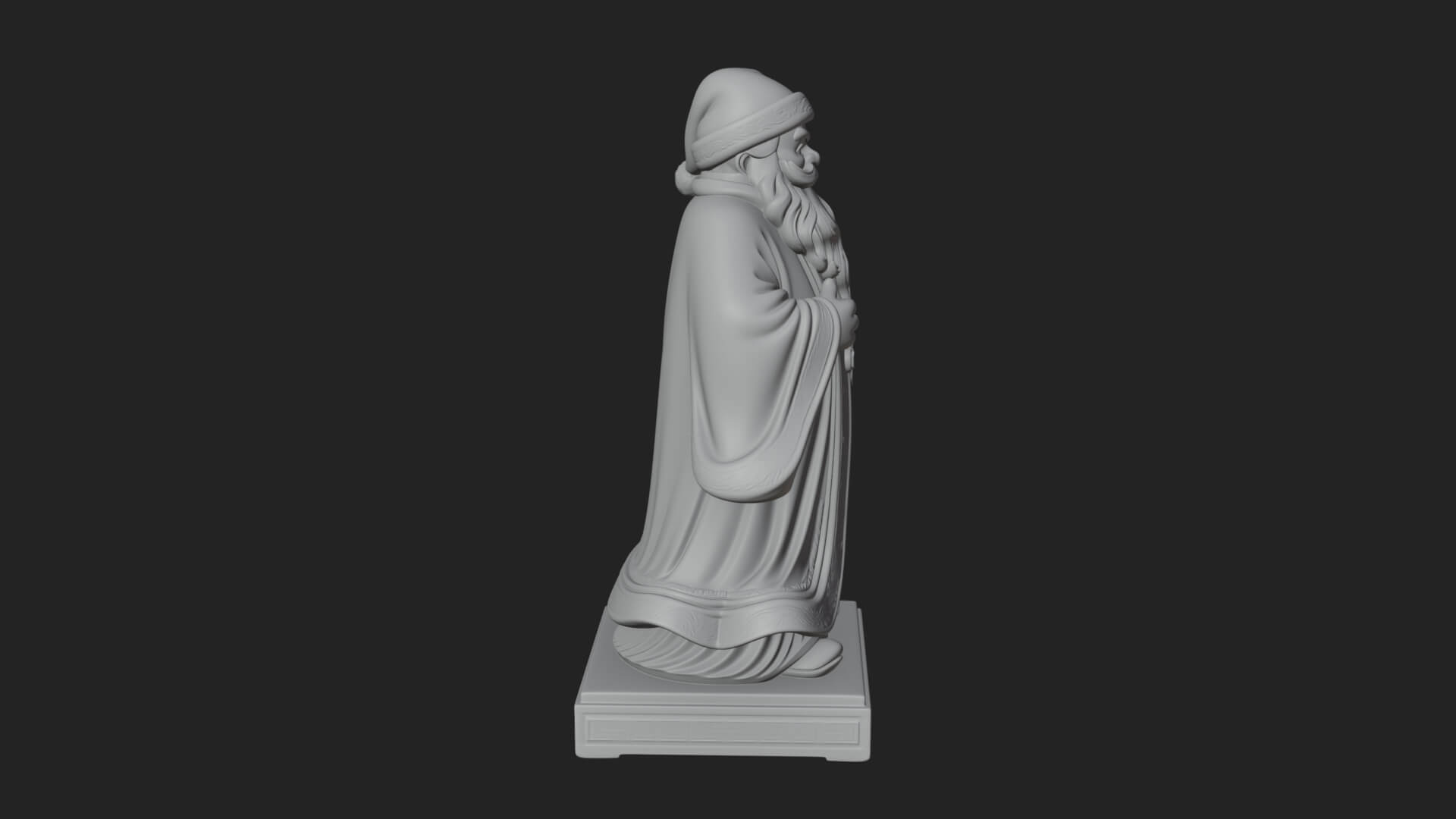 Robed Father Christmas Statue Design 5 3D Print Model 3D Model