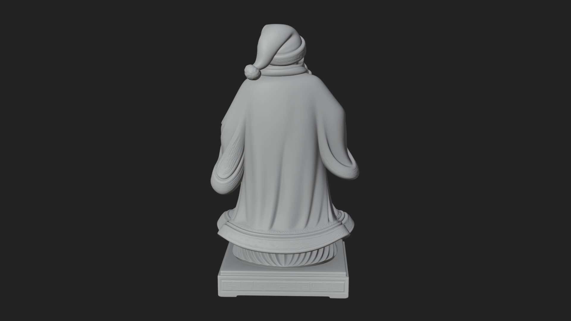 Robed Father Christmas Statue Design 5 3D Print Model 3D Model