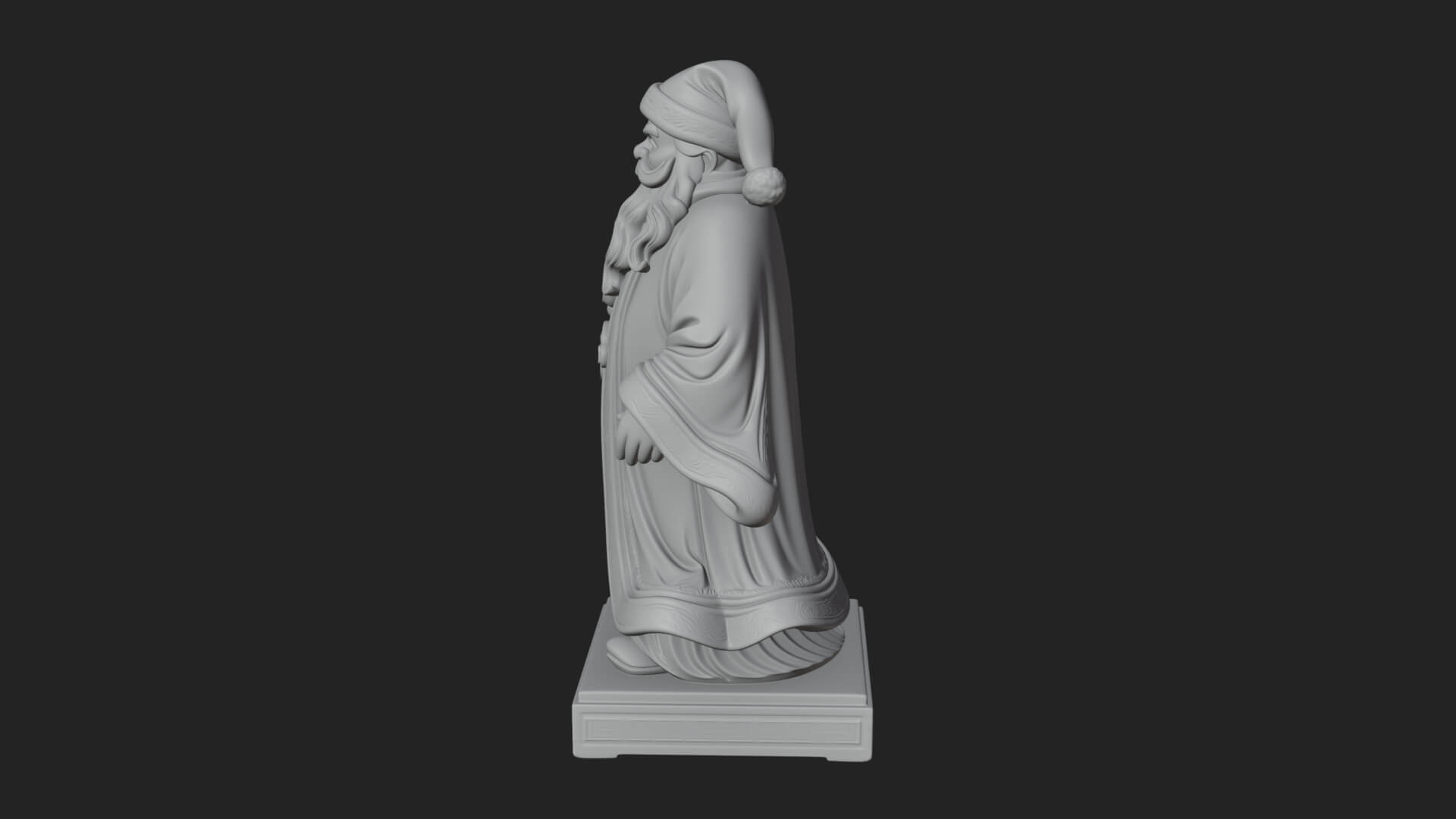 Robed Father Christmas Statue Design 5 3D Print Model 3D Model