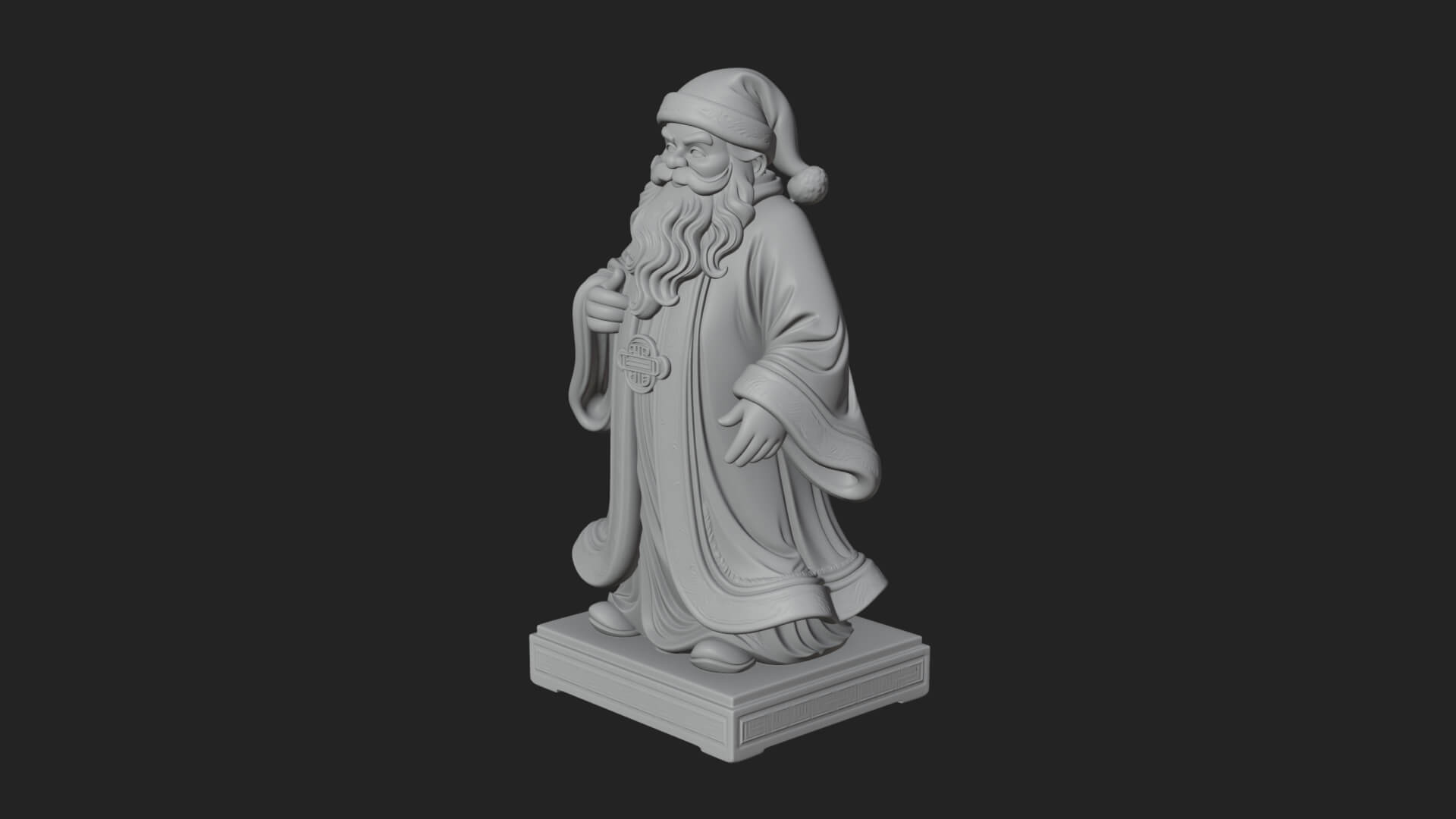 Robed Father Christmas Statue Design 5 3D Print Model 3D Model