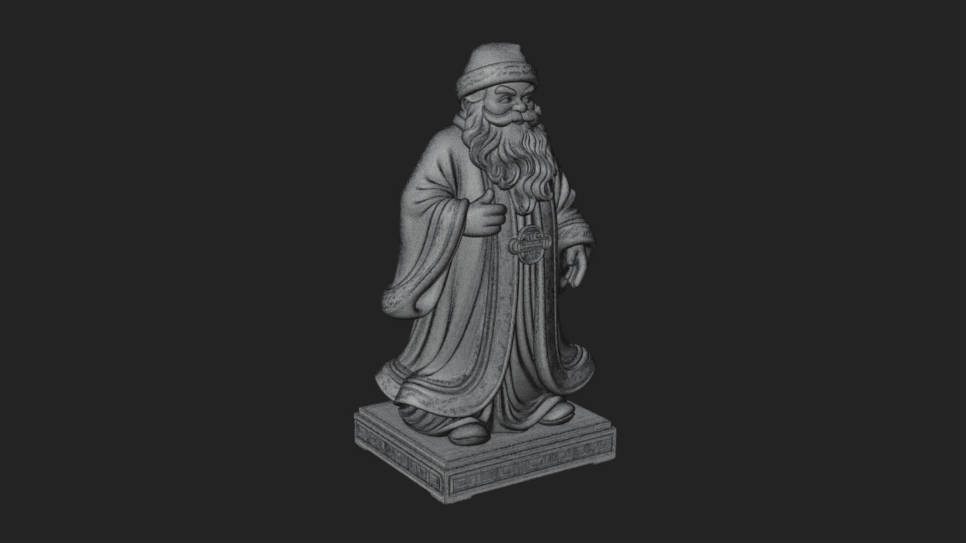 Robed Father Christmas Statue Design 5 3D Print Model 3D Model