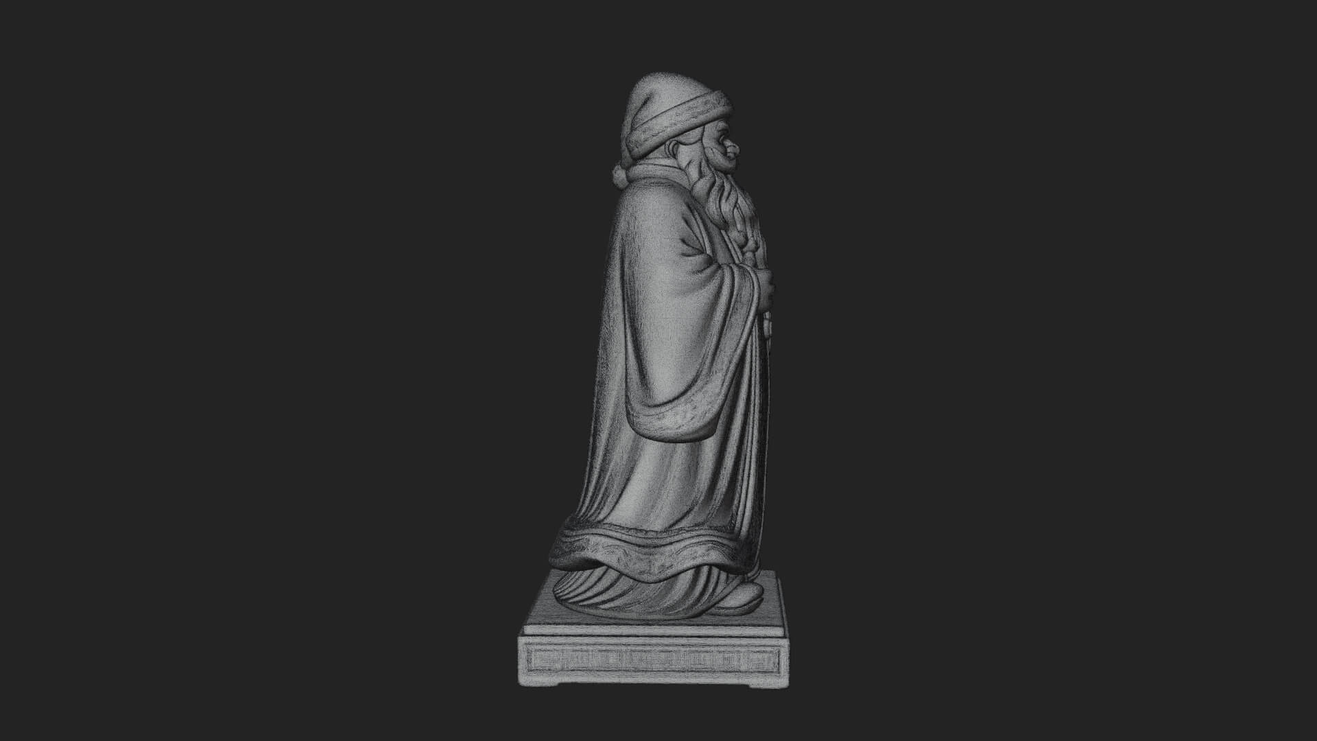 Robed Father Christmas Statue Design 5 3D Print Model 3D Model