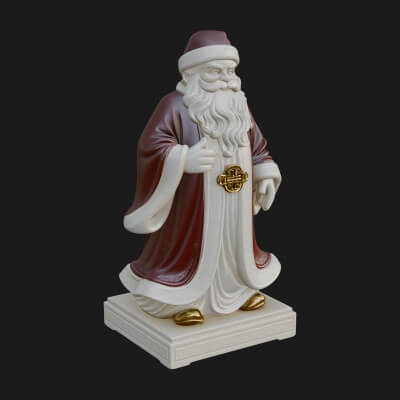 Robed Father Christmas Statue Design 5 3D Print Model