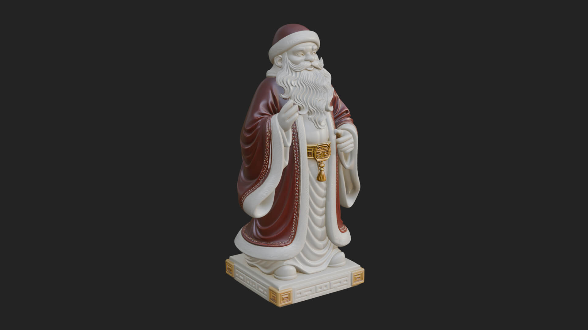 Robed Father Christmas Statue Design 6 3D Print Model 3D Model