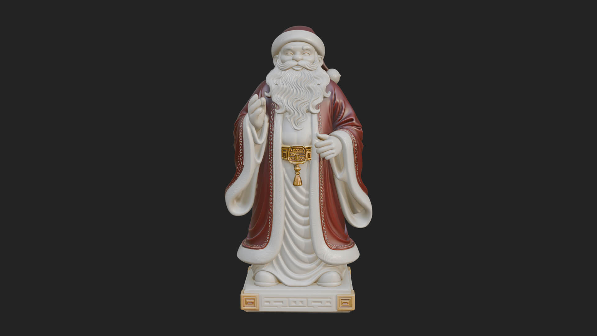 Robed Father Christmas Statue Design 6 3D Print Model 3D Model
