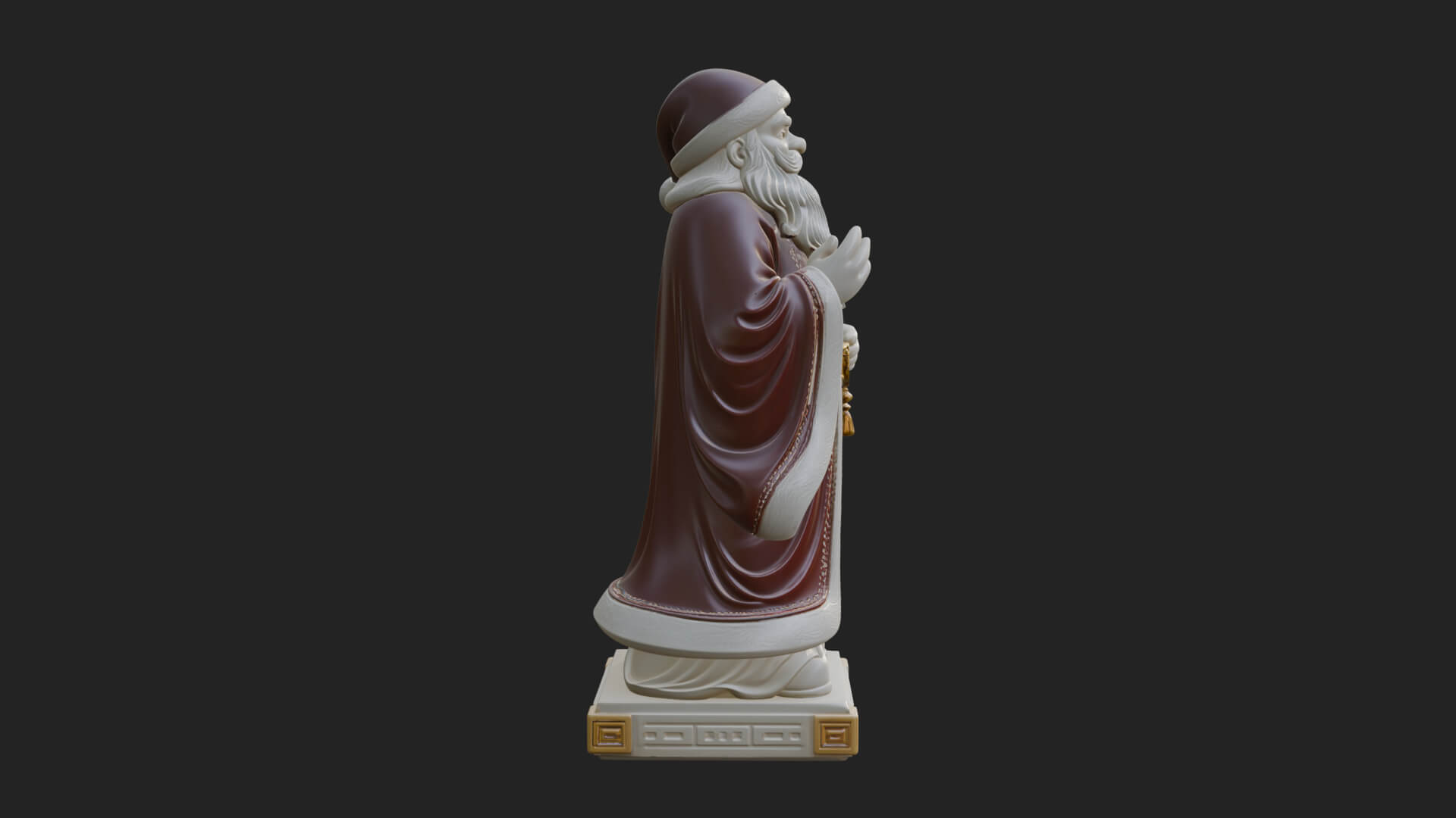 Robed Father Christmas Statue Design 6 3D Print Model 3D Model