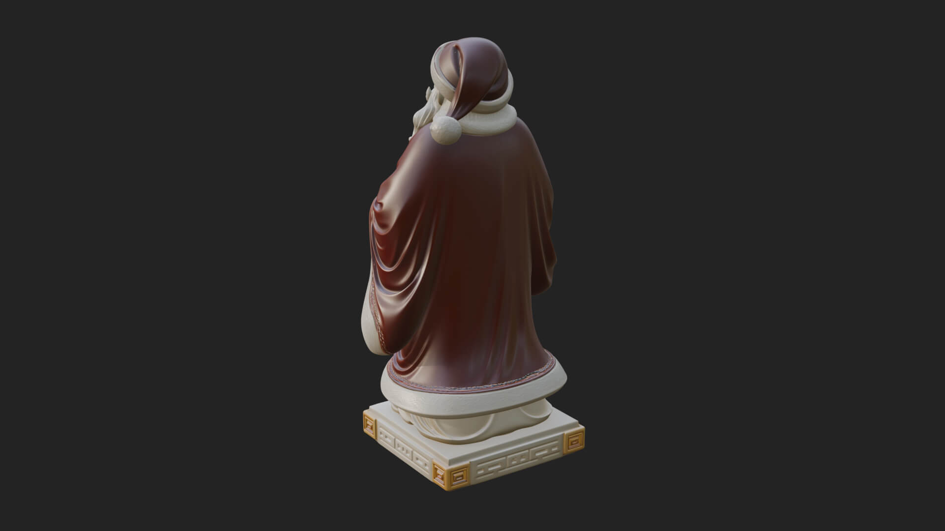 Robed Father Christmas Statue Design 6 3D Print Model 3D Model