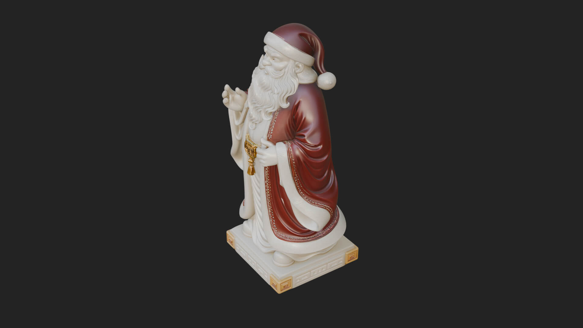 Robed Father Christmas Statue Design 6 3D Print Model 3D Model
