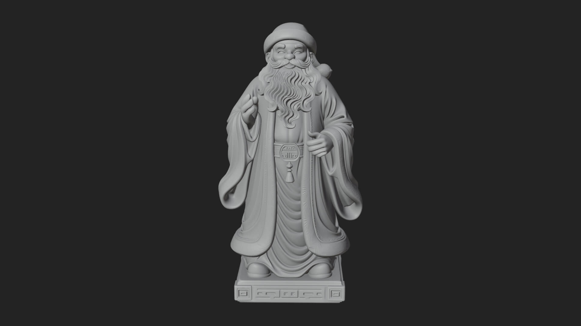 Robed Father Christmas Statue Design 6 3D Print Model 3D Model