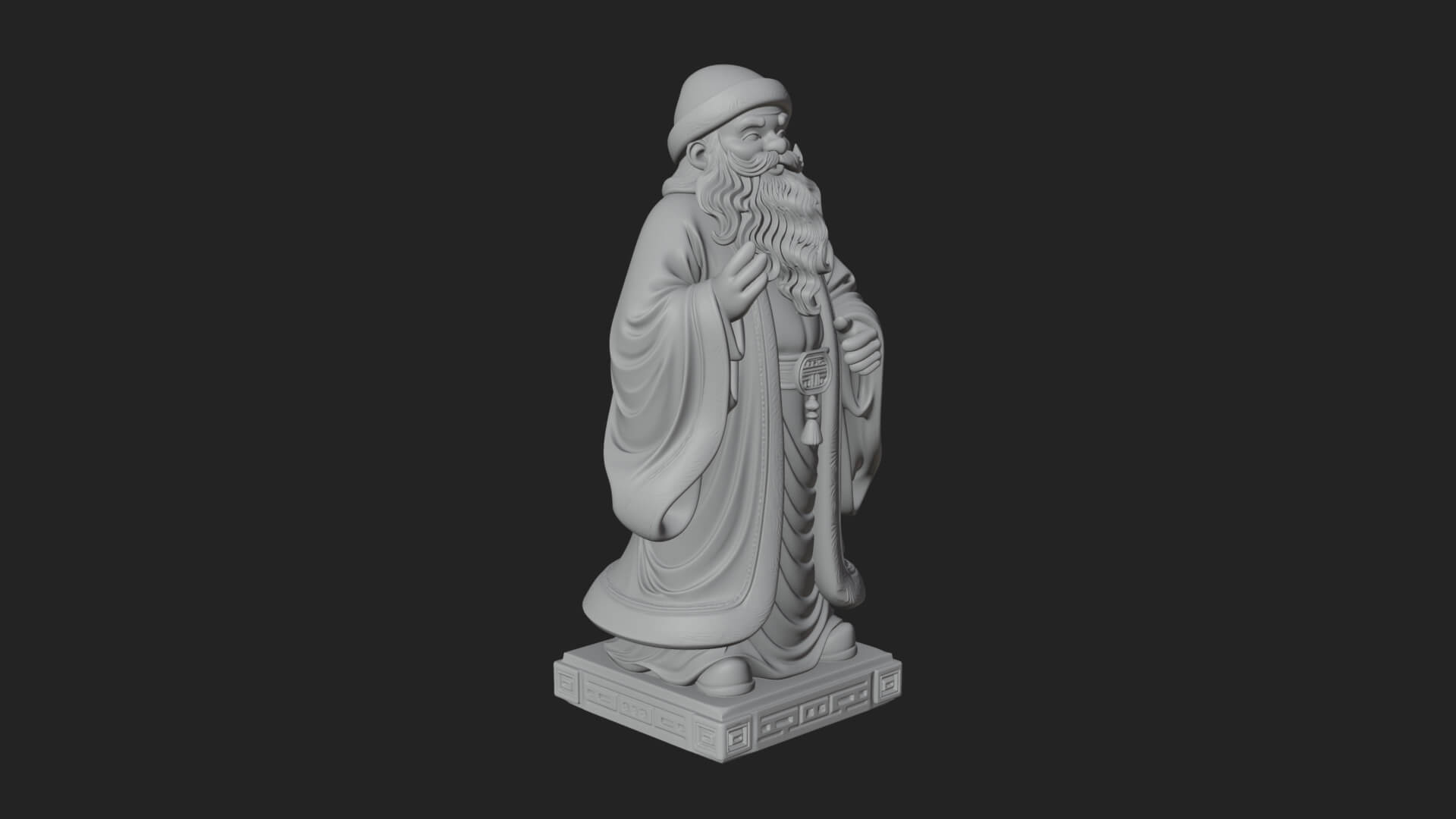 Robed Father Christmas Statue Design 6 3D Print Model 3D Model