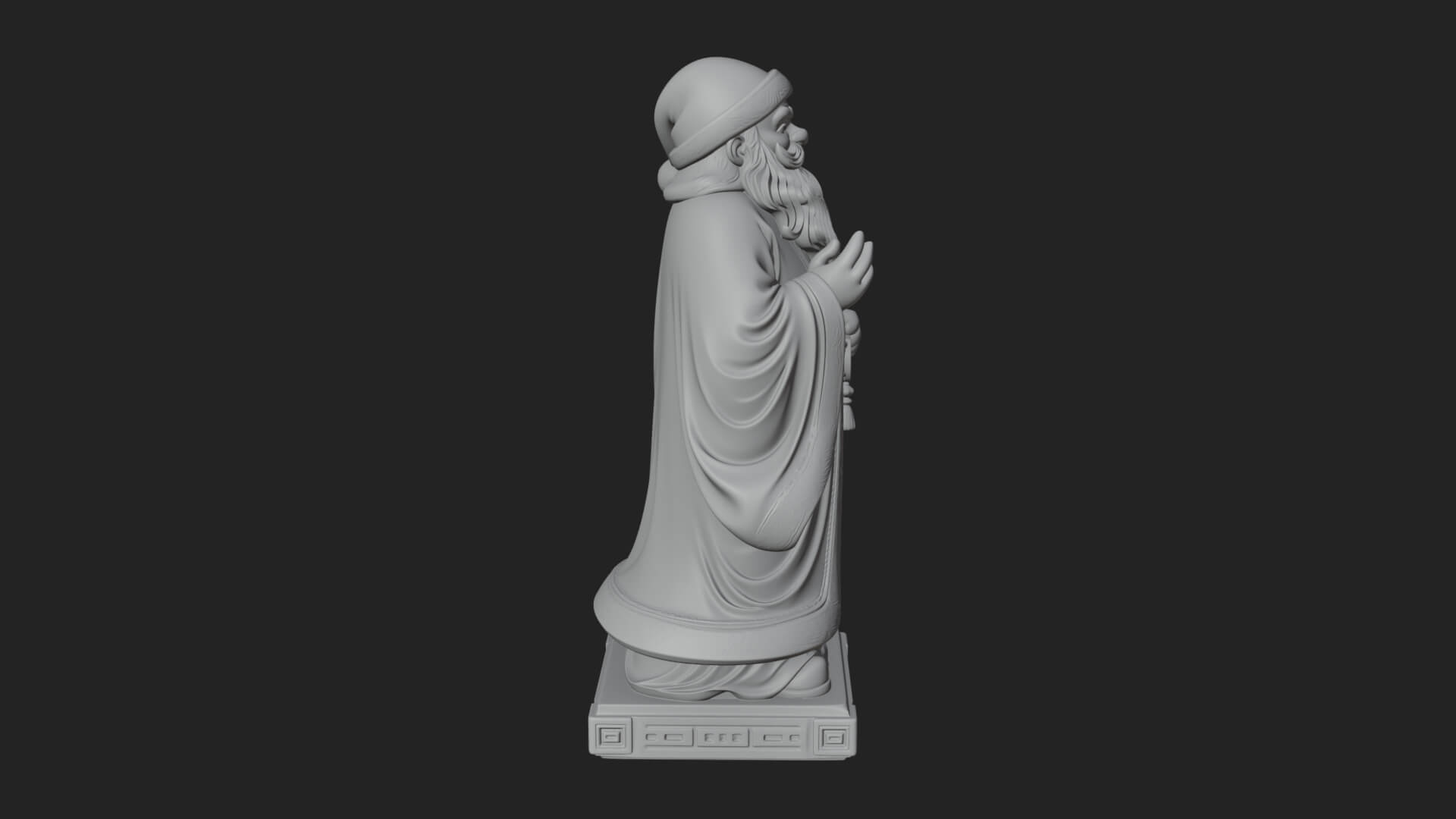 Robed Father Christmas Statue Design 6 3D Print Model 3D Model