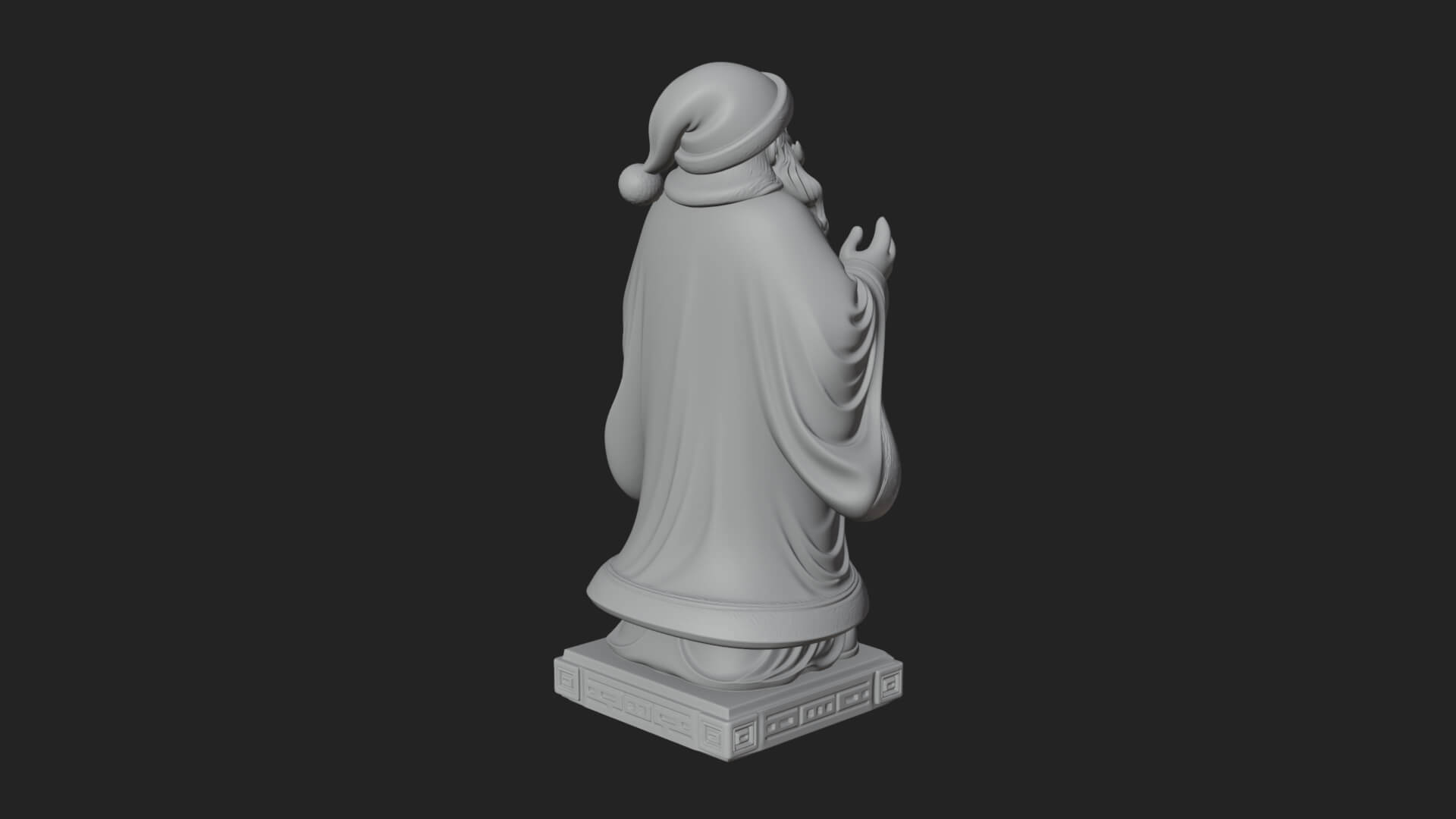 Robed Father Christmas Statue Design 6 3D Print Model 3D Model