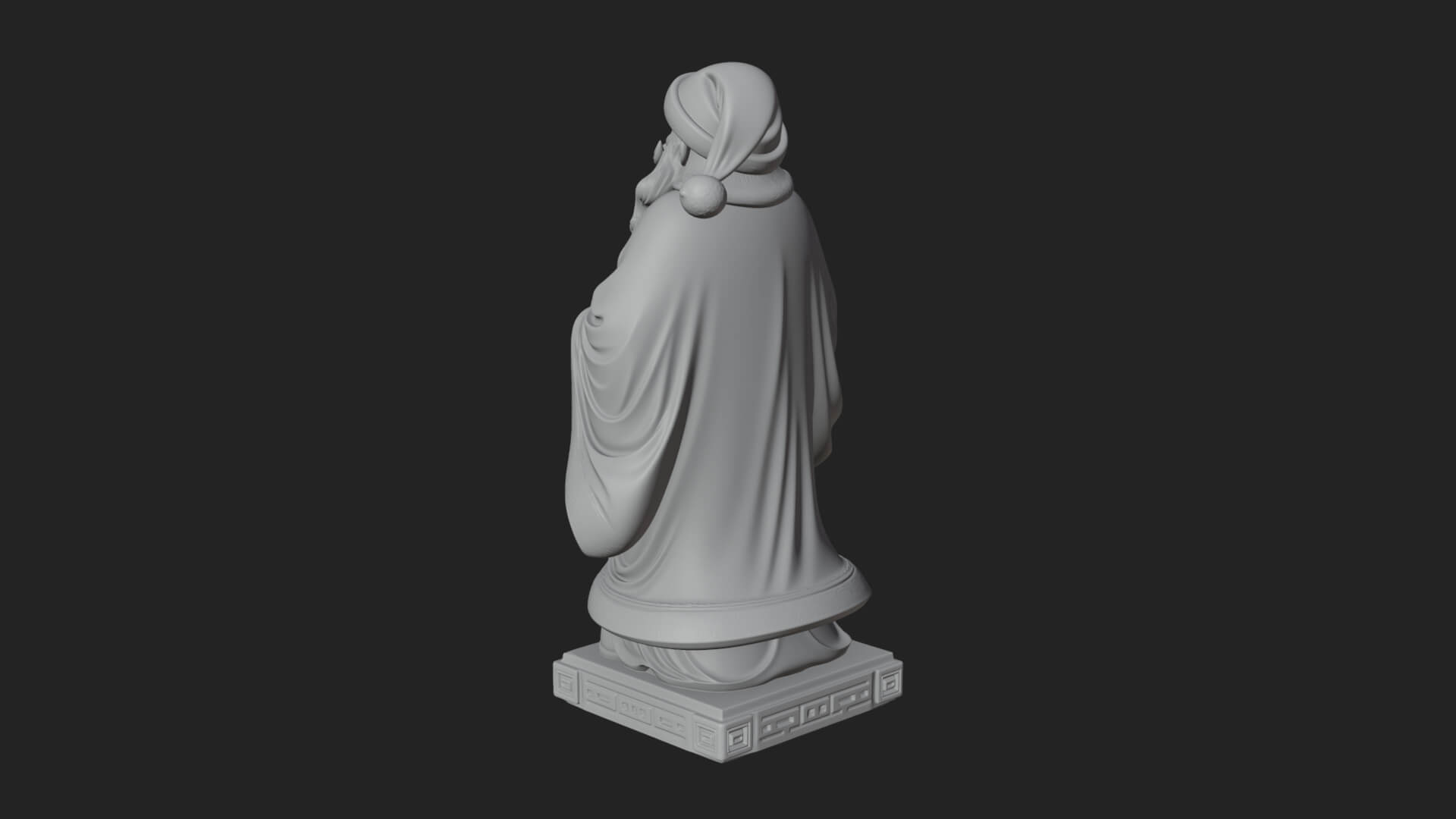 Robed Father Christmas Statue Design 6 3D Print Model 3D Model