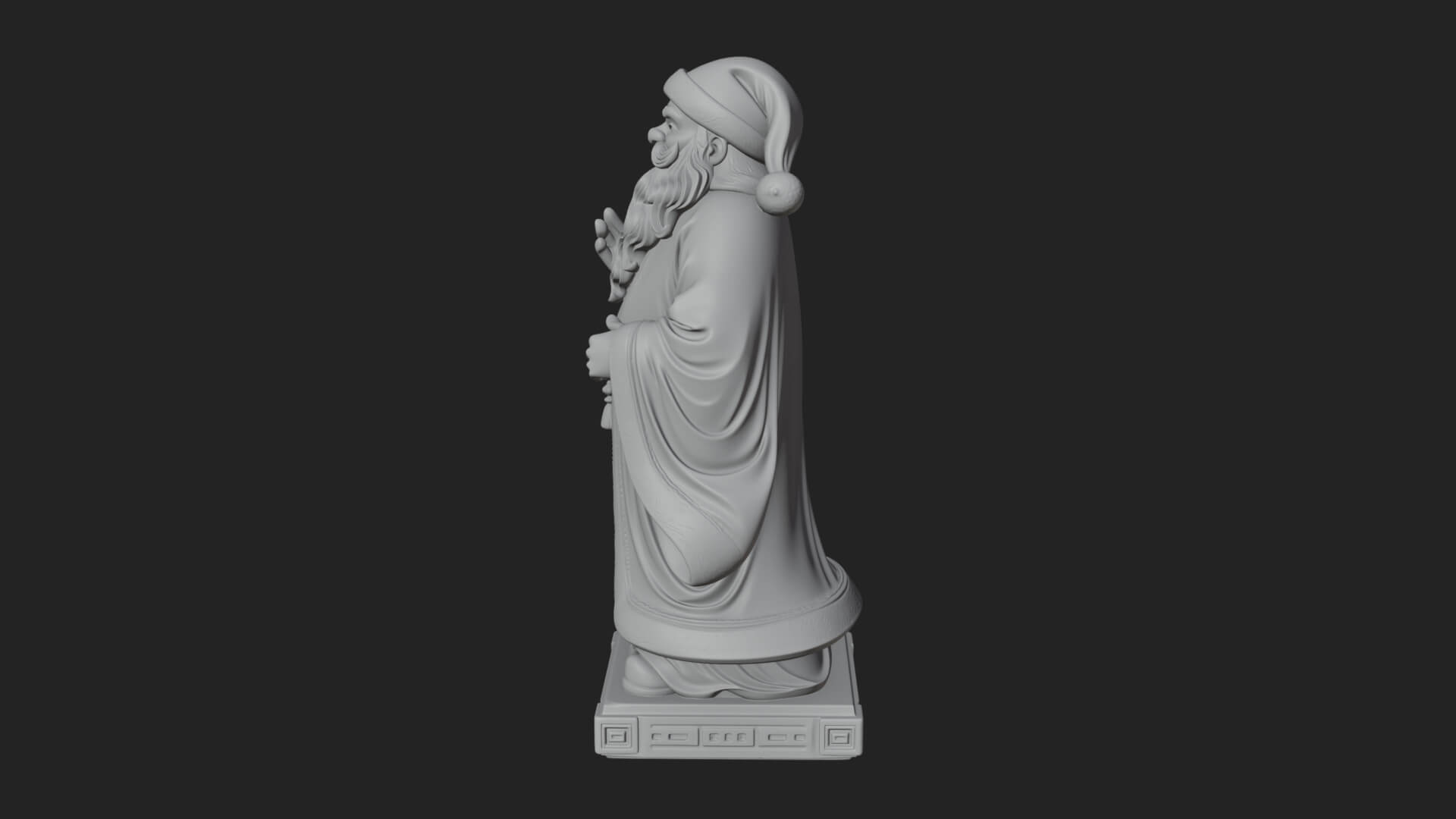 Robed Father Christmas Statue Design 6 3D Print Model 3D Model