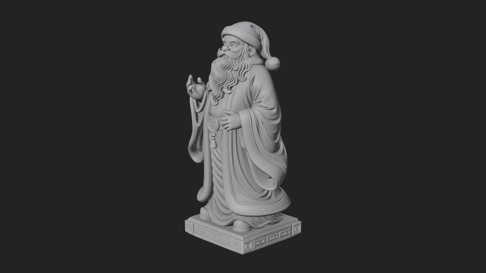 Robed Father Christmas Statue Design 6 3D Print Model 3D Model