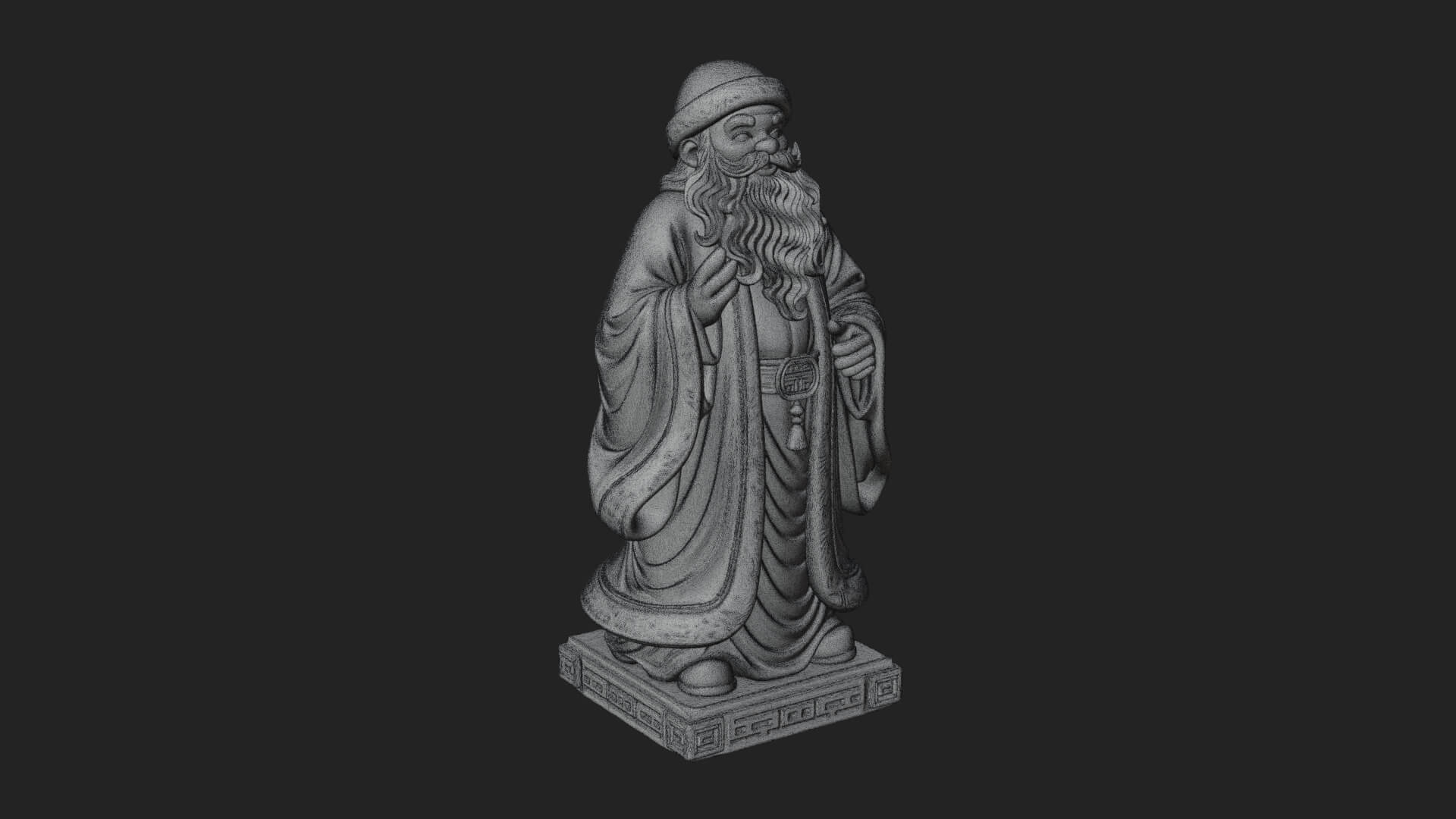 Robed Father Christmas Statue Design 6 3D Print Model 3D Model