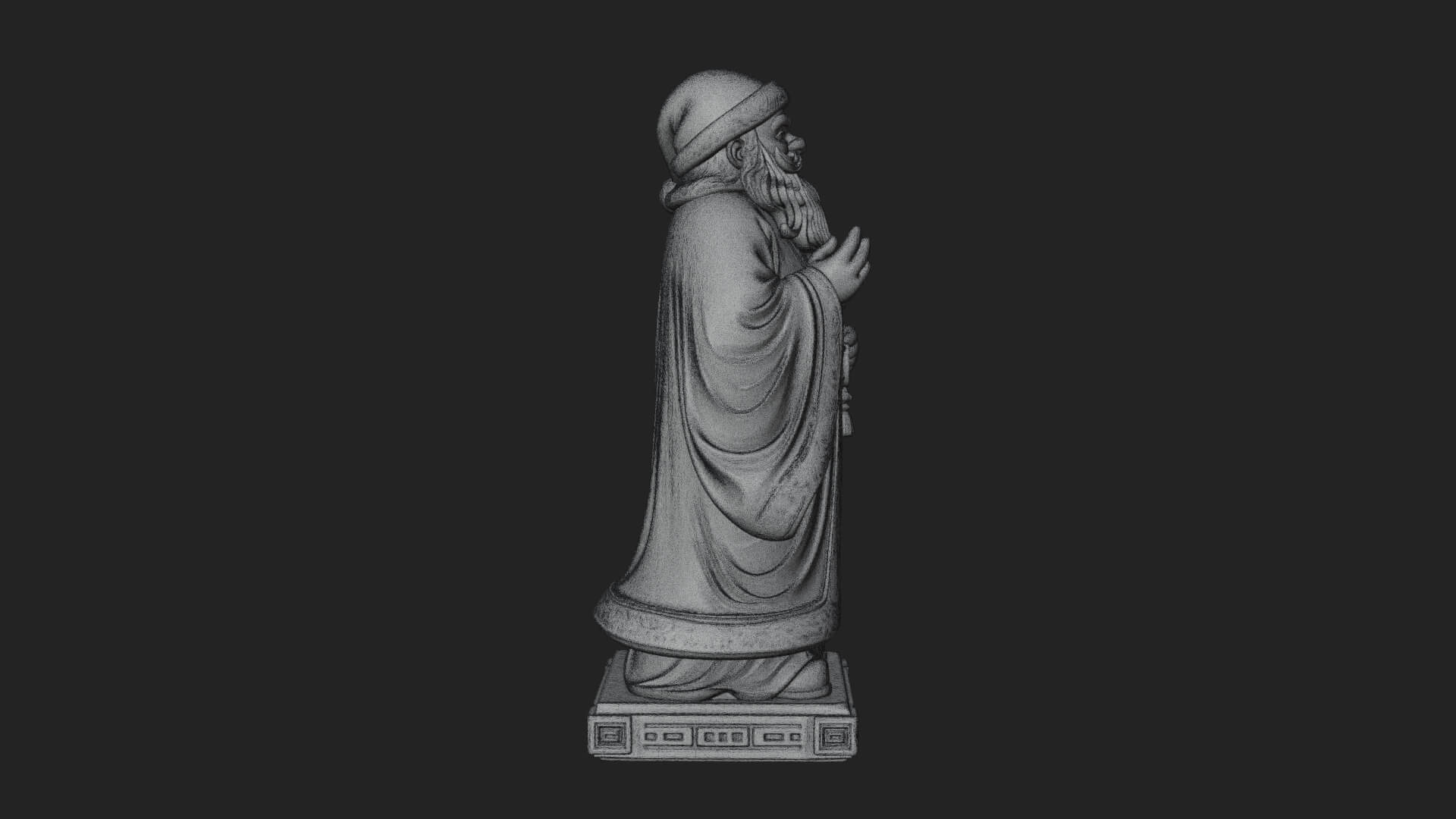 Robed Father Christmas Statue Design 6 3D Print Model 3D Model