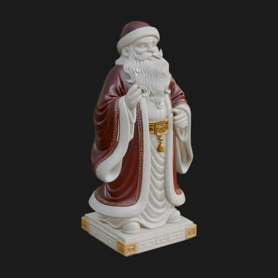 Robed Father Christmas Statue Design 6 3D Print Model