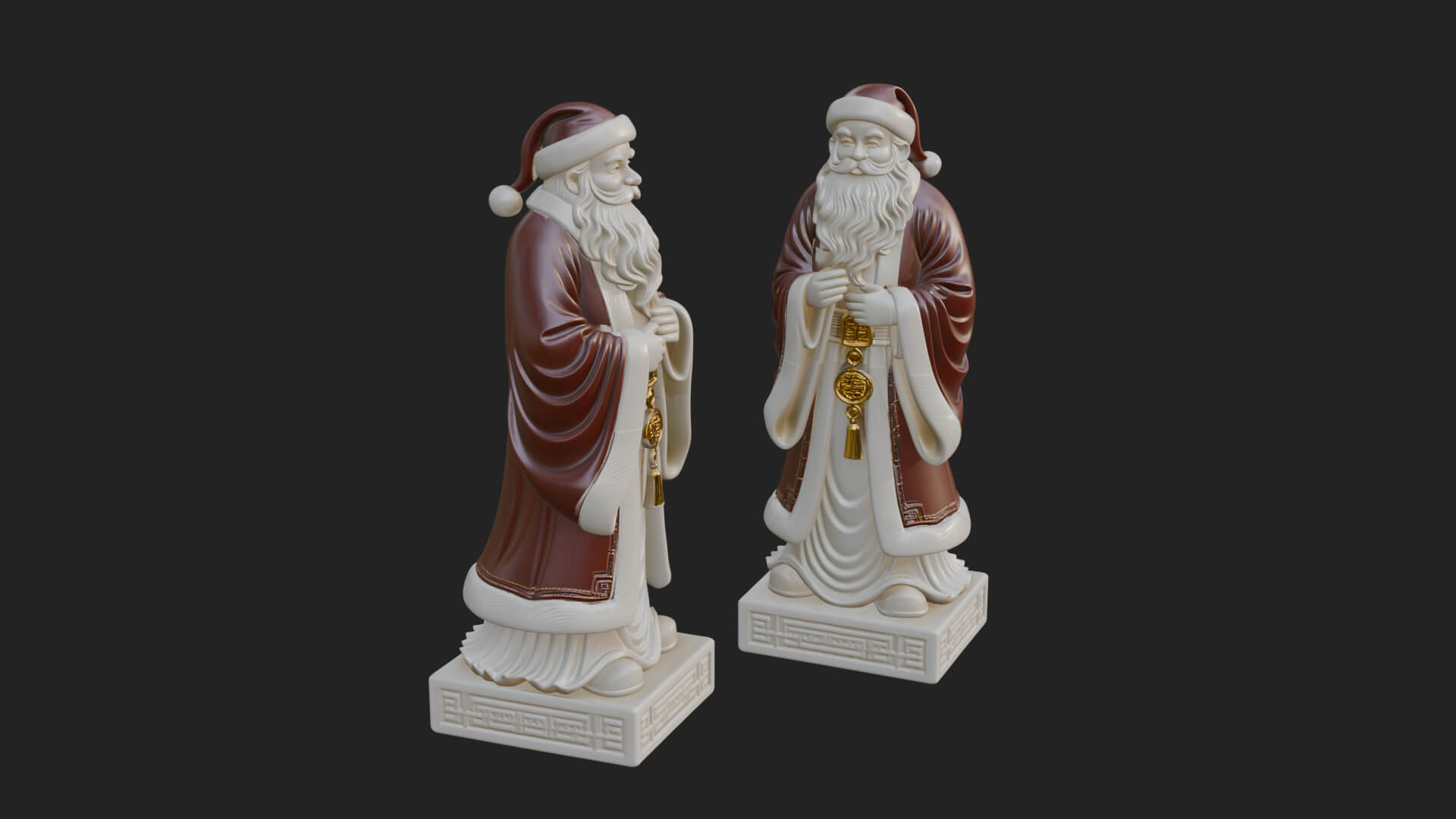 Robed Father Christmas Statue Design 7 3D Print Model 3D Model