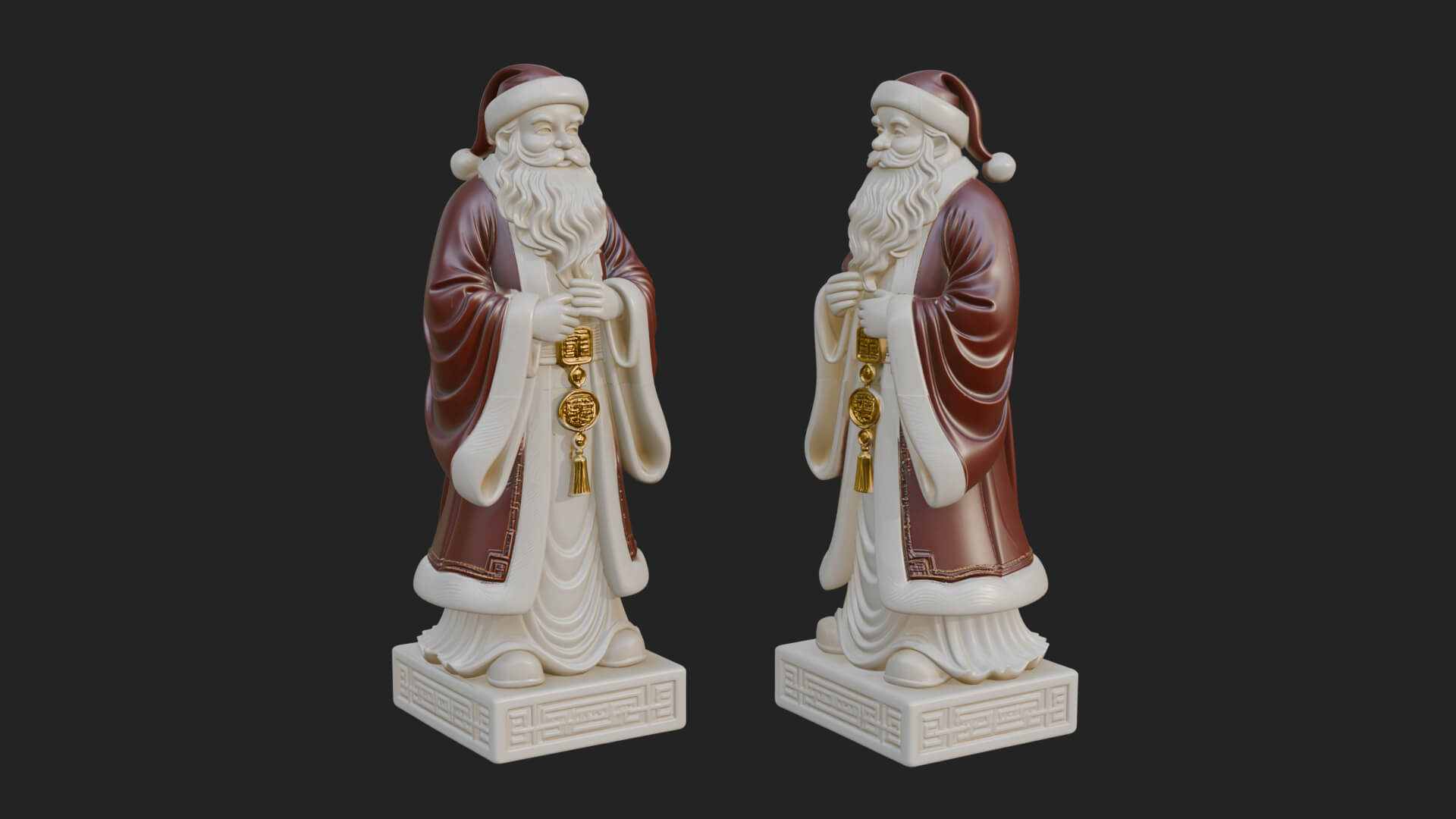 Robed Father Christmas Statue Design 7 3D Print Model 3D Model
