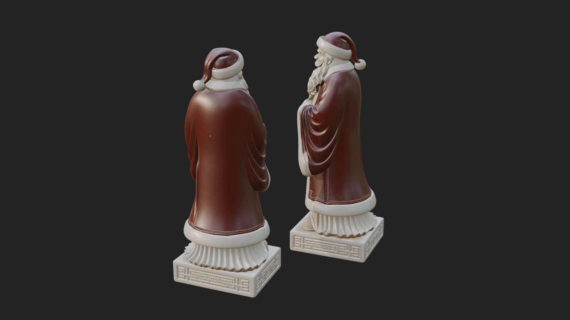 Robed Father Christmas Statue Design 7 3D Print Model 3D Model