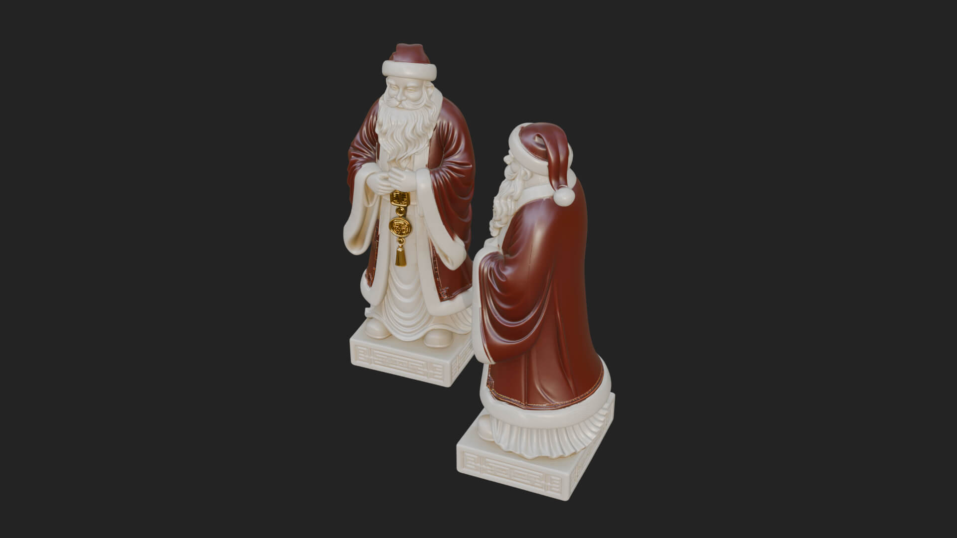 Robed Father Christmas Statue Design 7 3D Print Model 3D Model