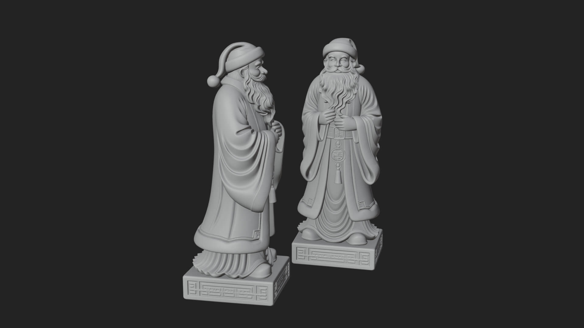 Robed Father Christmas Statue Design 7 3D Print Model 3D Model