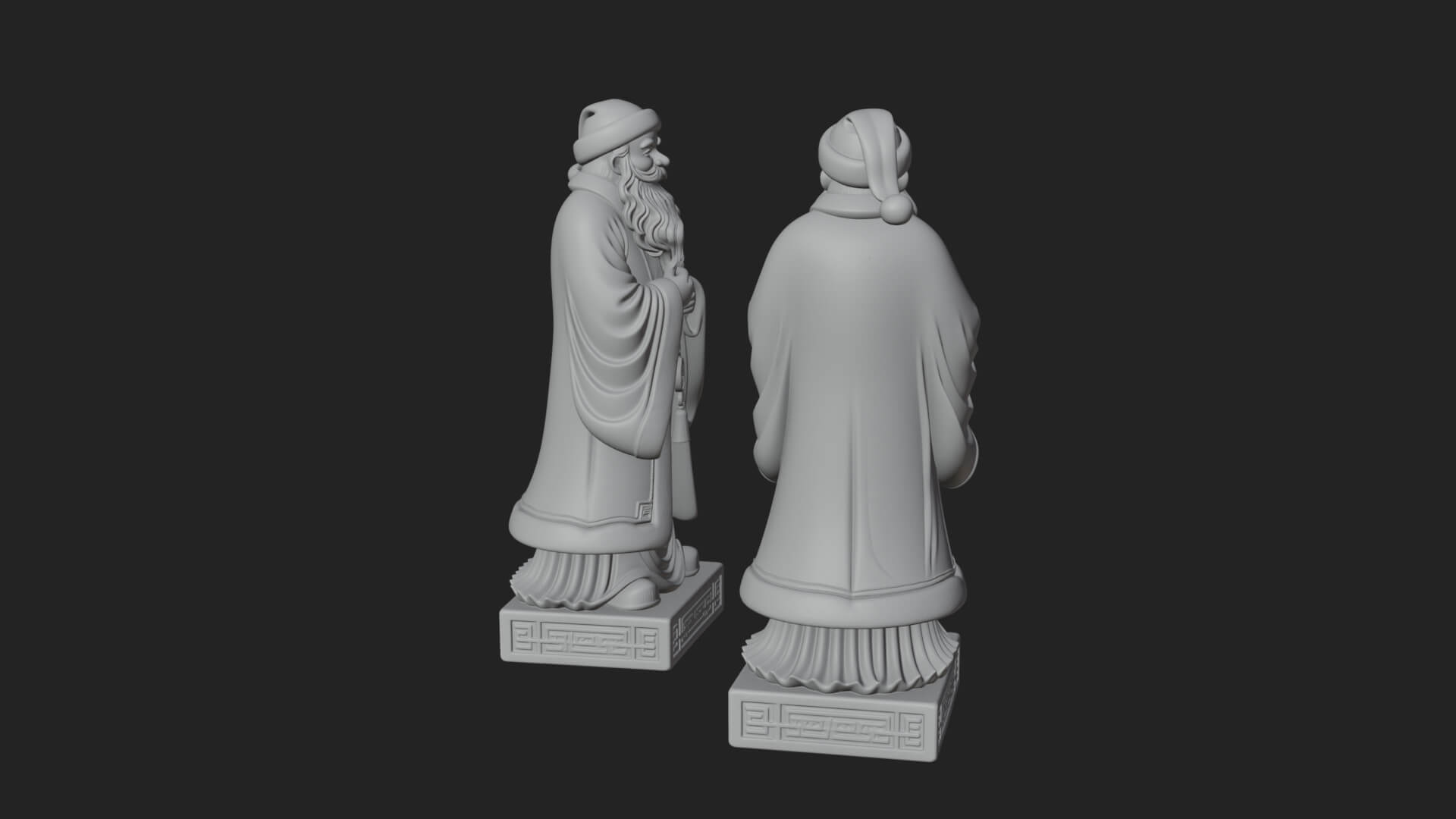 Robed Father Christmas Statue Design 7 3D Print Model 3D Model