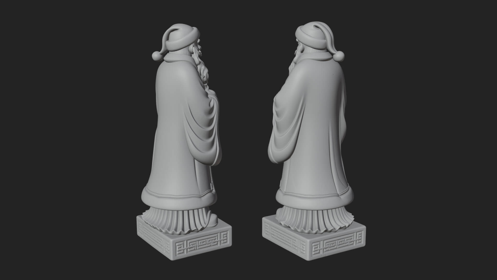Robed Father Christmas Statue Design 7 3D Print Model 3D Model